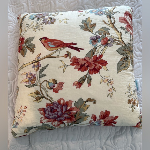 Waverly Floral Charleston Chirp accent pillow EUC - Picture 2 of 6